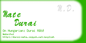 mate durai business card