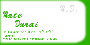 mate durai business card